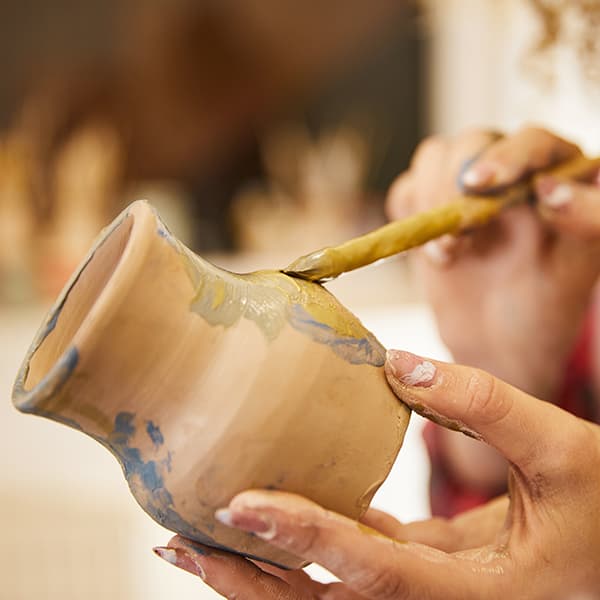 Pottery painting in studio